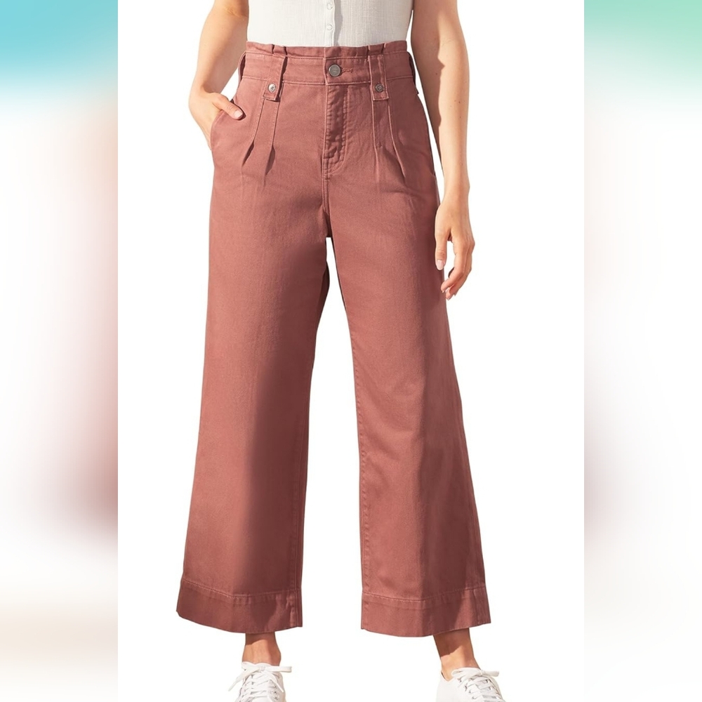 UpWest | Pleated Wide Leg Trouser in Dusty Rose